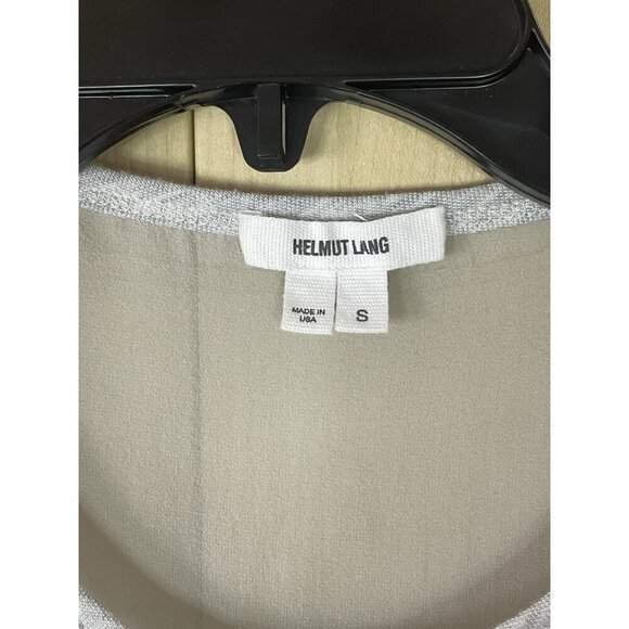 Helmut Lang Top Sz S Silk-Chiffon Gray Round Neck Semi Sheer Blouse Elegant Tank - Picture 2 of 5